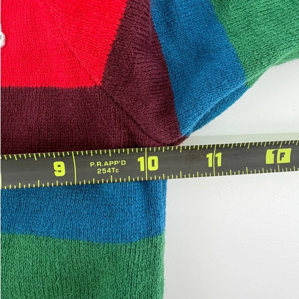 Paul Smith Junior Boys Rainbow Stripe Knit Sweater Embroidered Zebra Patch 2A 2T
